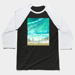 #1 Beach Shore With Sand And Surf Baseball T-Shirt